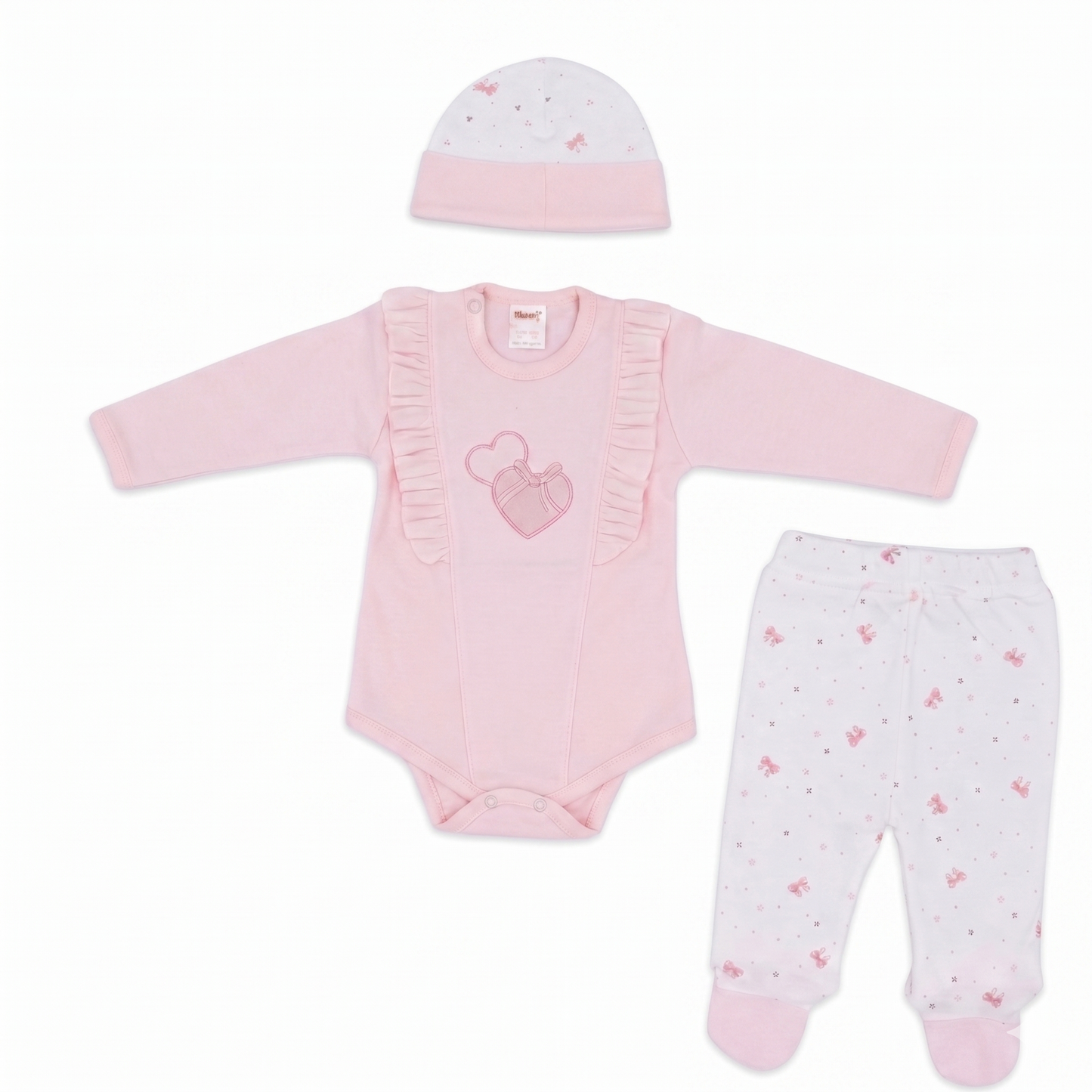 Bow Button-Up Footie Set