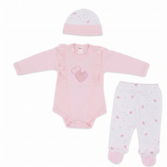 Bow Button-Up Footie Set